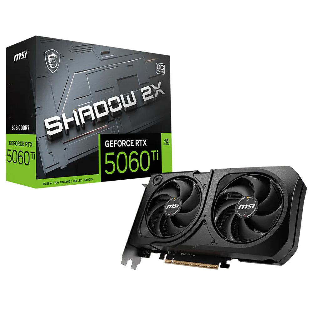 MSI GeForce RTX 5060 Ti SHADOW 2X OC PLUS 8GB GDDR7 Graphics Card