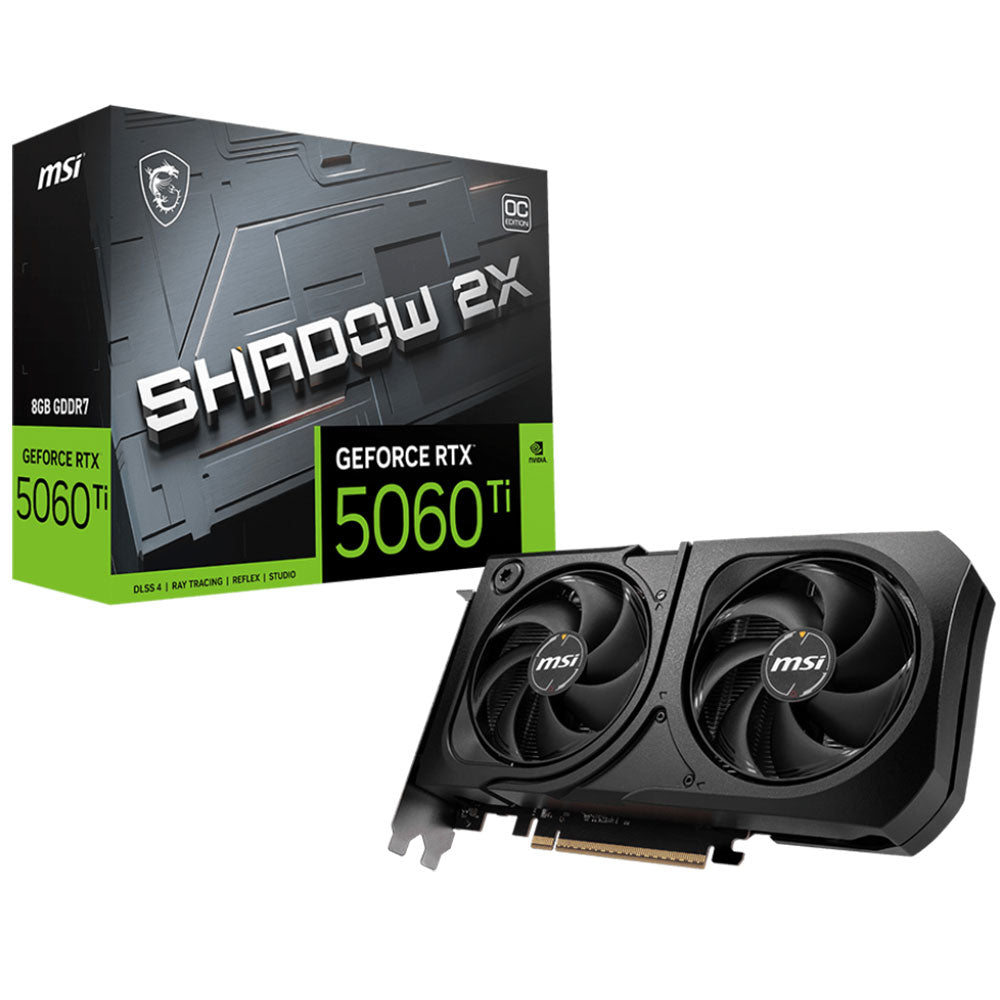 MSI GeForce RTX 5060 Ti SHADOW 2X OC PLUS 8GB GDDR7 Graphics Card