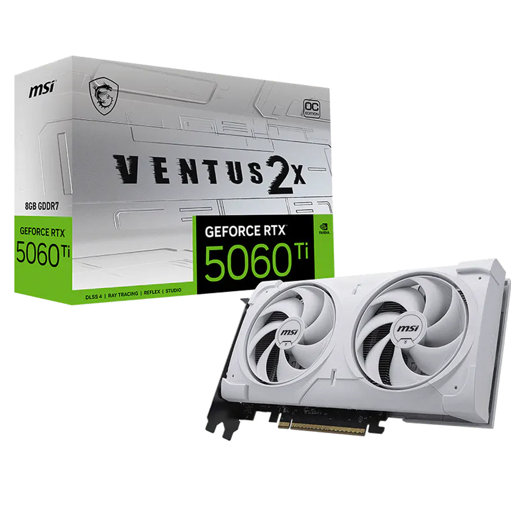 MSI GeForce RTX 5060 Ti VENTUS 2X OC WHITE PLUS 8GB GDDR7 Graphics Card