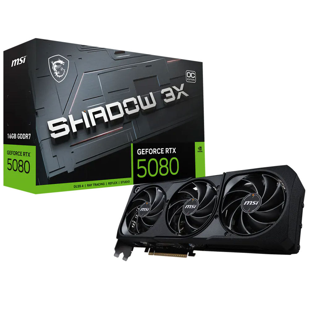 MSI GeForce RTX 5080 SHADOW 3X OC 16GB GDDR7 Graphics Card