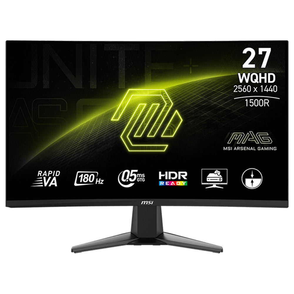 MSI MAG 27CQ6F 27 Inch VA WQHD Curved Frameless Gaming Monitor 180Hz