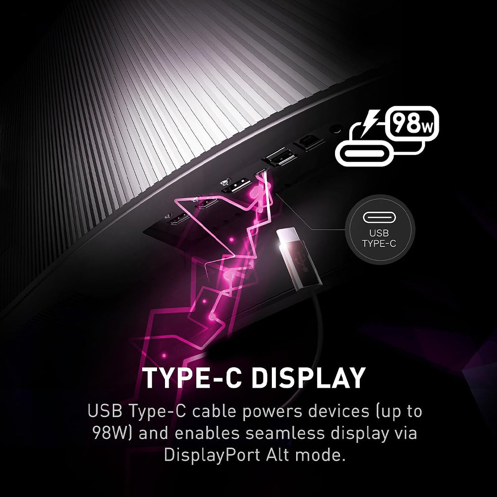 شاشة ام اس اي جيمنج منحنية بدون إطار 34 بوصة 240هرتز MPG 341CQPX QD-OLED QD-OLED UWQHD