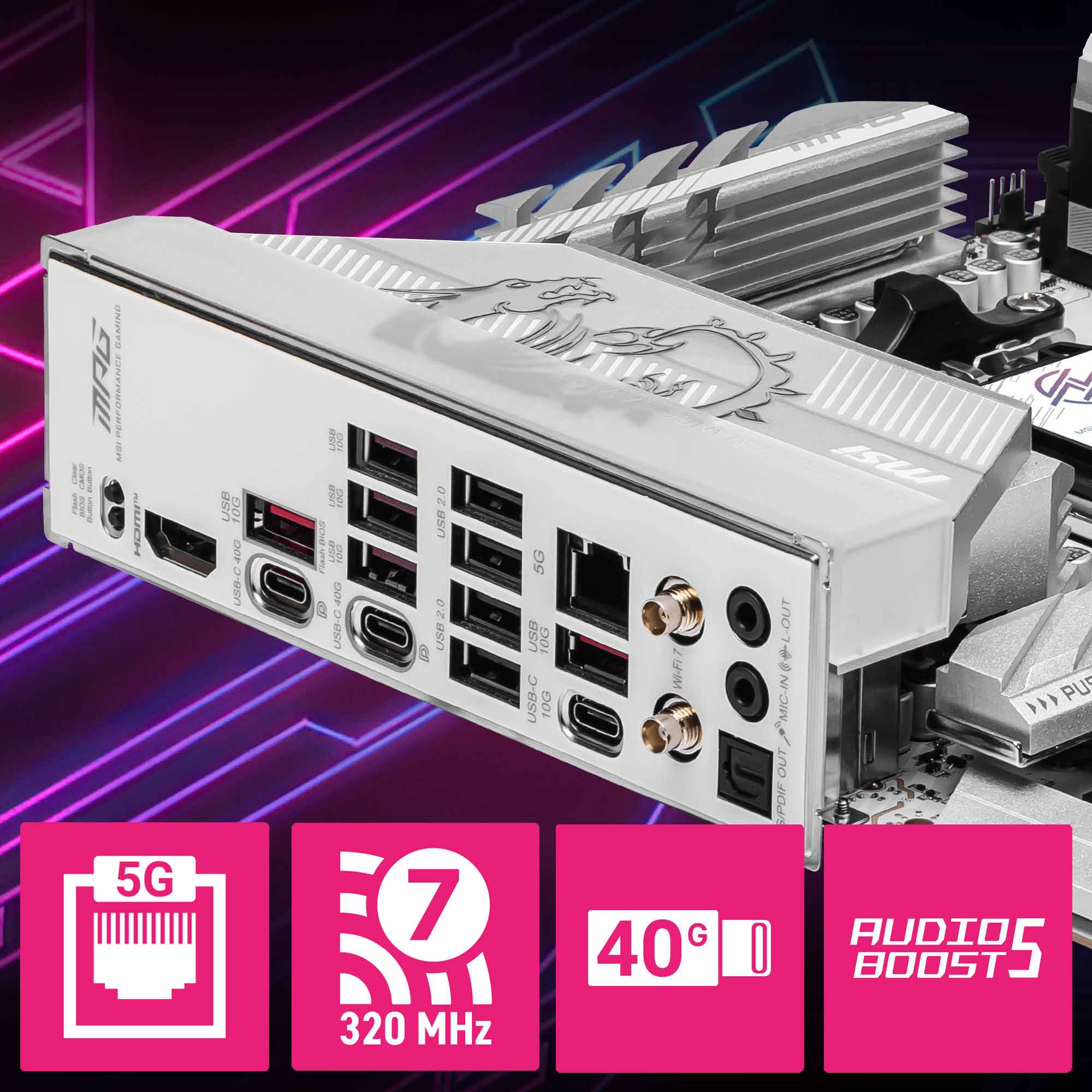 مازر بورد ام اس اي  X870E EDGE TI WiFi DDR5 سوكيت معالج AM5 