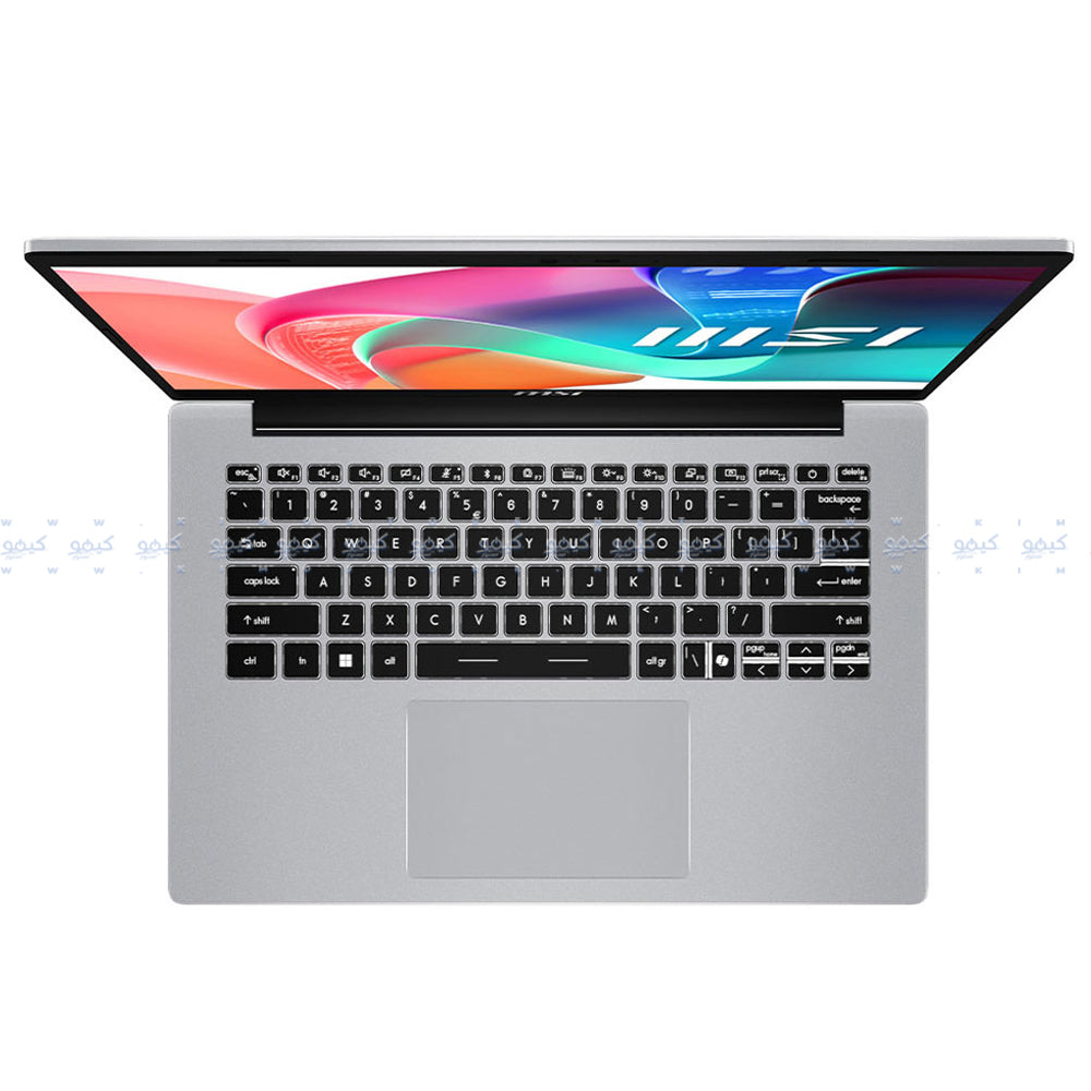 لاب توب ام اس اى Modern 14 F13MG-041XEG (انتل كور i7-1355U - رام 8 جيجابايت - هارد 512 جيجابايت M.2 NVMe - انتل UHD جرافيكس - شاشة 60 هرتز 14.0 بوصة FHD IPS) - فضي