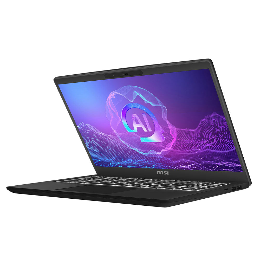 لاب توب ام اس اى Modern 15 H AI C2HMG-268EG (انتل كور Ultra 5 225H - رام 16 جيجابايت - هارد 512 جيجابايت M.2 NVMe - انتل Arc جرافيكس - شاشة 15.6 بوصة 60 هرتز FHD IPS - ويندوز 11) - اسود
