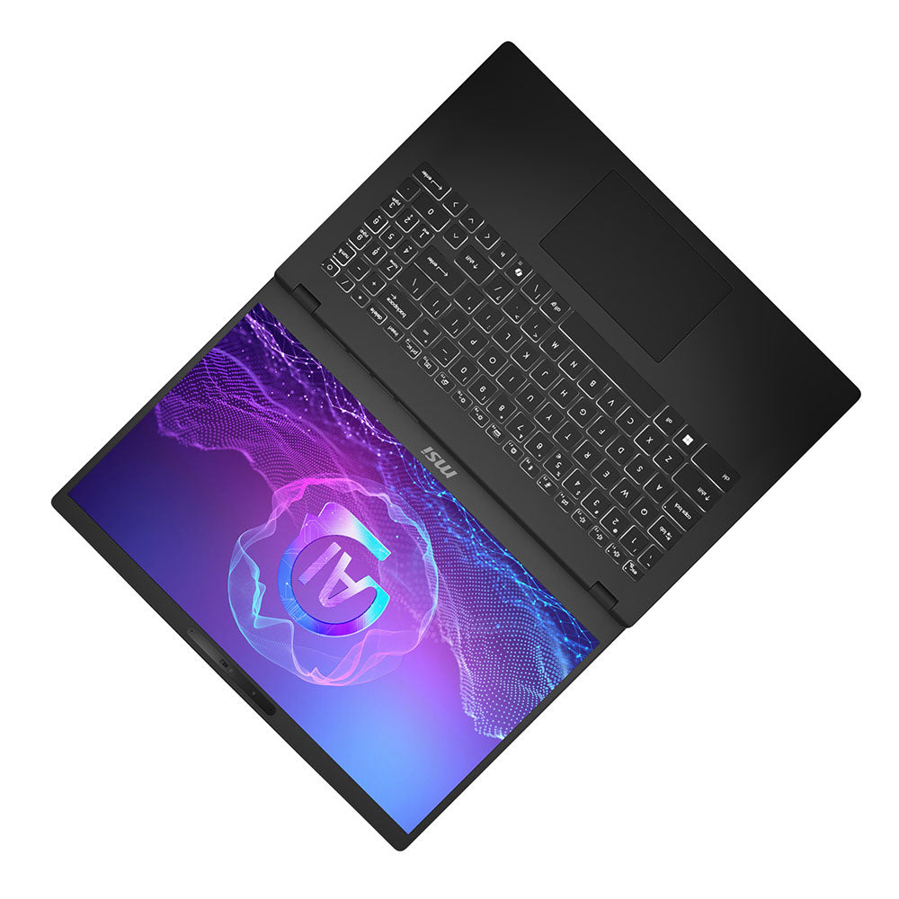 لاب توب ام اس اى Modern 15 H AI C2HMG-268EG (انتل كور Ultra 5 225H - رام 16 جيجابايت - هارد 512 جيجابايت M.2 NVMe - انتل Arc جرافيكس - شاشة 15.6 بوصة 60 هرتز FHD IPS - ويندوز 11) - اسود