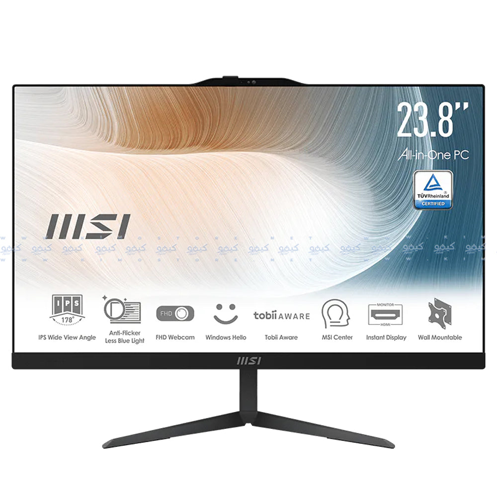 الكل في واحد ام اس اي Modern AM242 12M-805EG (إنتل كور i5-1235U - رام 16 جيجابايت - هارد 512  جيجابايت M.2 NVMe - انتل Iris Xe جرافيكس - شاشة 23.8 بوصة FHD IPS - كاميرا ) - اسود