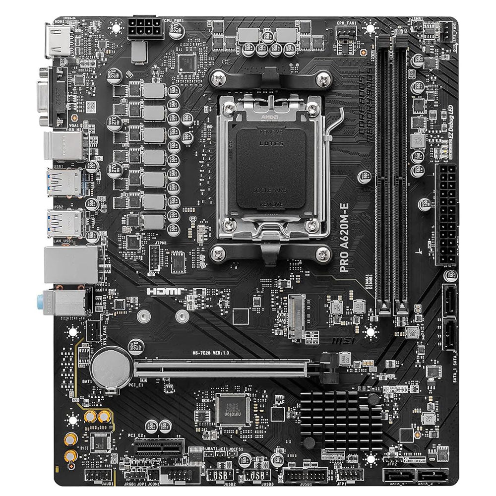 MSI PRO A620M-E Motherboard AM5 + AMD Ryzen 5 7500F Processor 