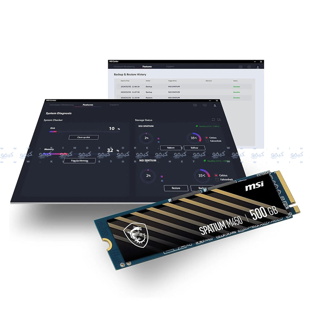 MSI SPATIUM M450 500GB NVMe PCIe SSD Kimo Store1