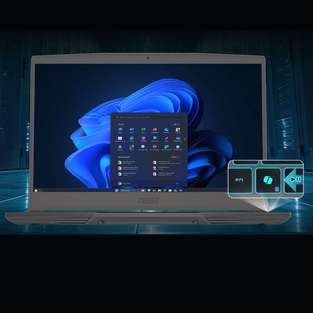 MSI Thin 15 B2RVE-3209XEG Laptop (Intel Core 7 240H - 16GB Ram - M.2 NVMe 512GB - Nvidia RTX 4050 6GB - 15.6 Inch FHD IPS 144Hz - Win11) - Cosmos Gray