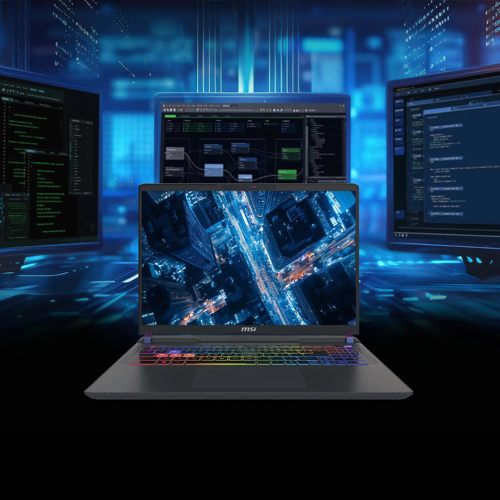 لاب توب ام اس اى Vector 16 HX AI A2XWHG-489EG (انتل كور Ultra 7 255HX - رام 16جيجابايت - هارد 1 تيرابايت M.2 NVMe - نفيديا 12 جيجابايت RTX 5070 Ti - شاشة 16 بوصة 240 هرتز QHD+ IPS - ويندوز 11) - رمادي