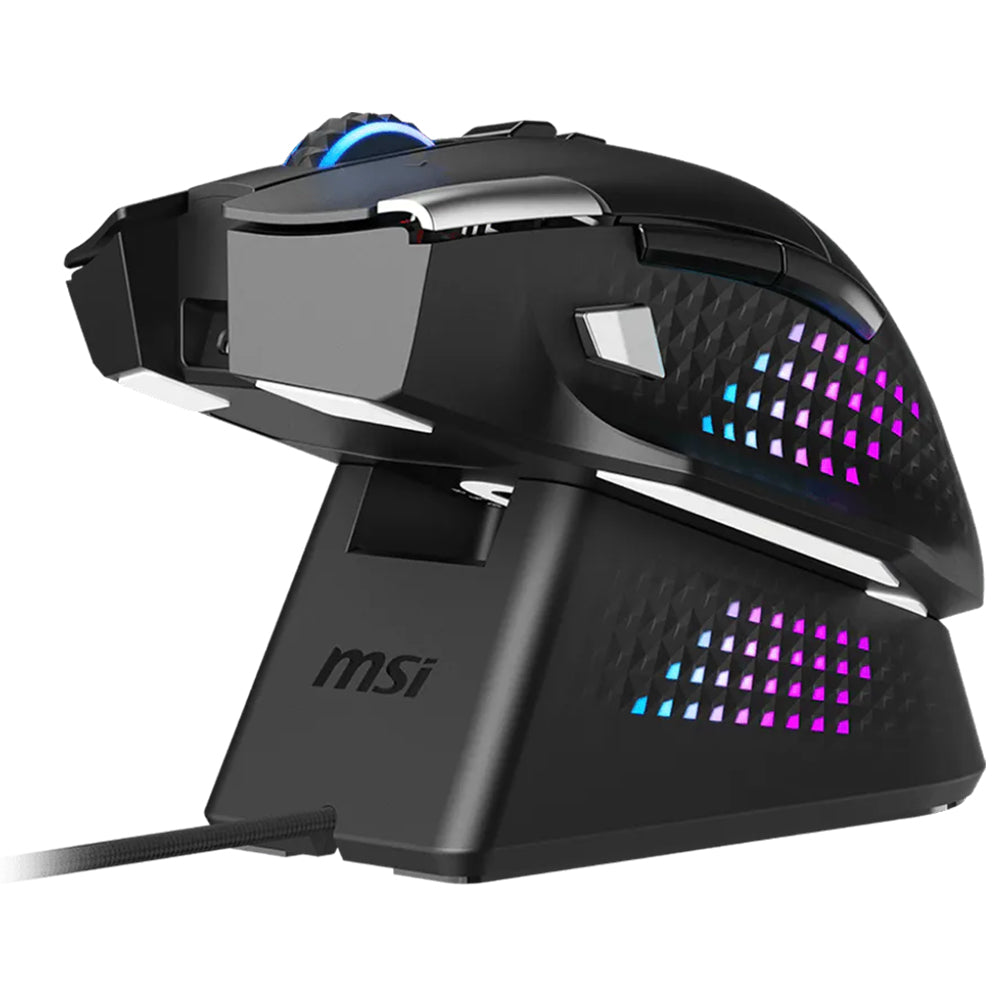 MSI Versa Pro Triple-Mode Rechargeable Bluetooth Wireless & Wired Gaming Mouse 26000DPI + Mouse Dock Pro