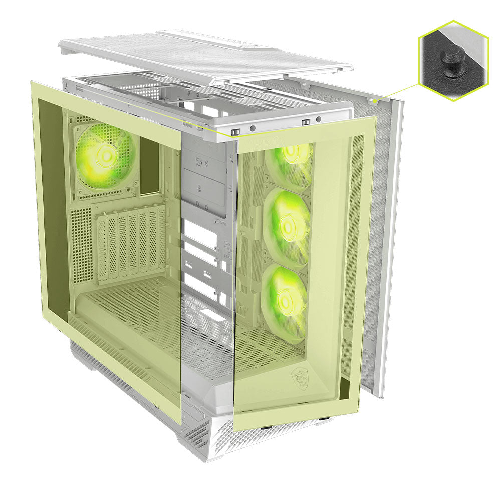 130R PZ White ARGB Gaming Mid Tower Case