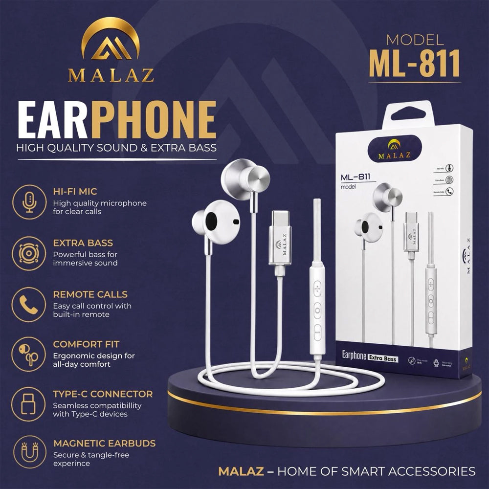 سماعة أذن ملاذ بمنفذ تايب سي ML-811