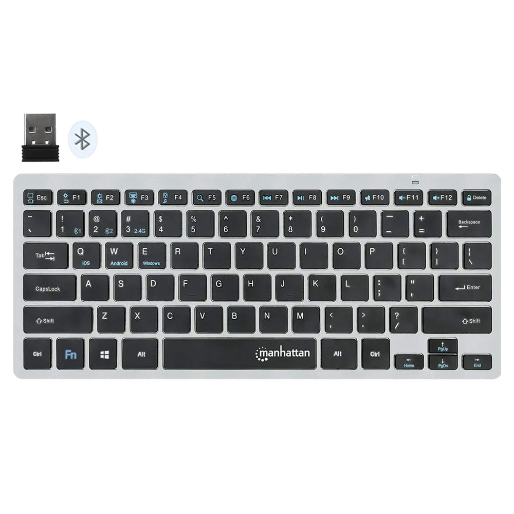 Manhattan KB-03-B Ultra Slim Dual Mode Bluetooth Wireless Keyboard English & Arabic
