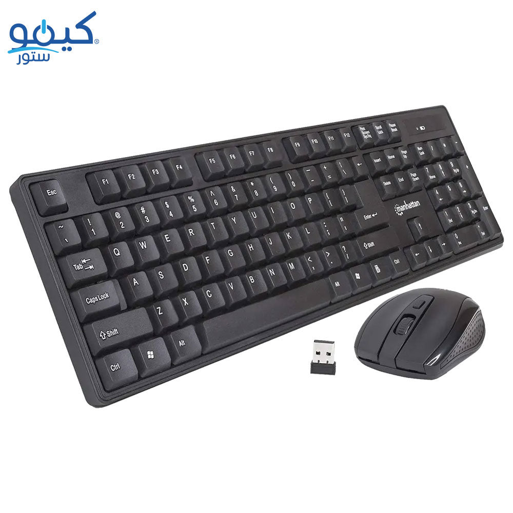كيبورد + ماوس مانهاتن لاسلكي كومبو إنجليزي وعربي KB717 