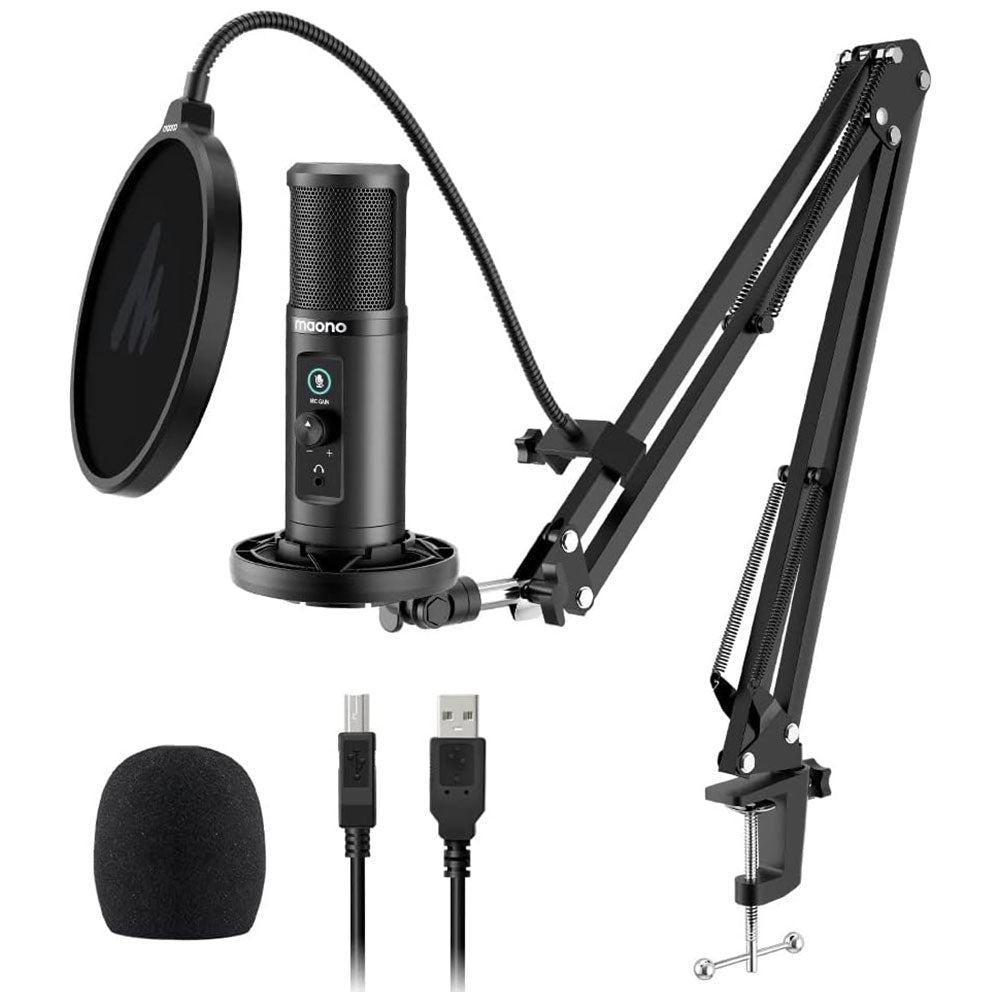 Maono AU-PM422 USB Condenser Wired Microphone Kit - Black