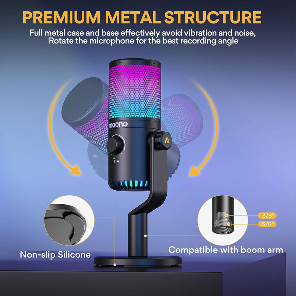 Maono DM30RGB USB Condenser RGB Gaming Wired Microphone 