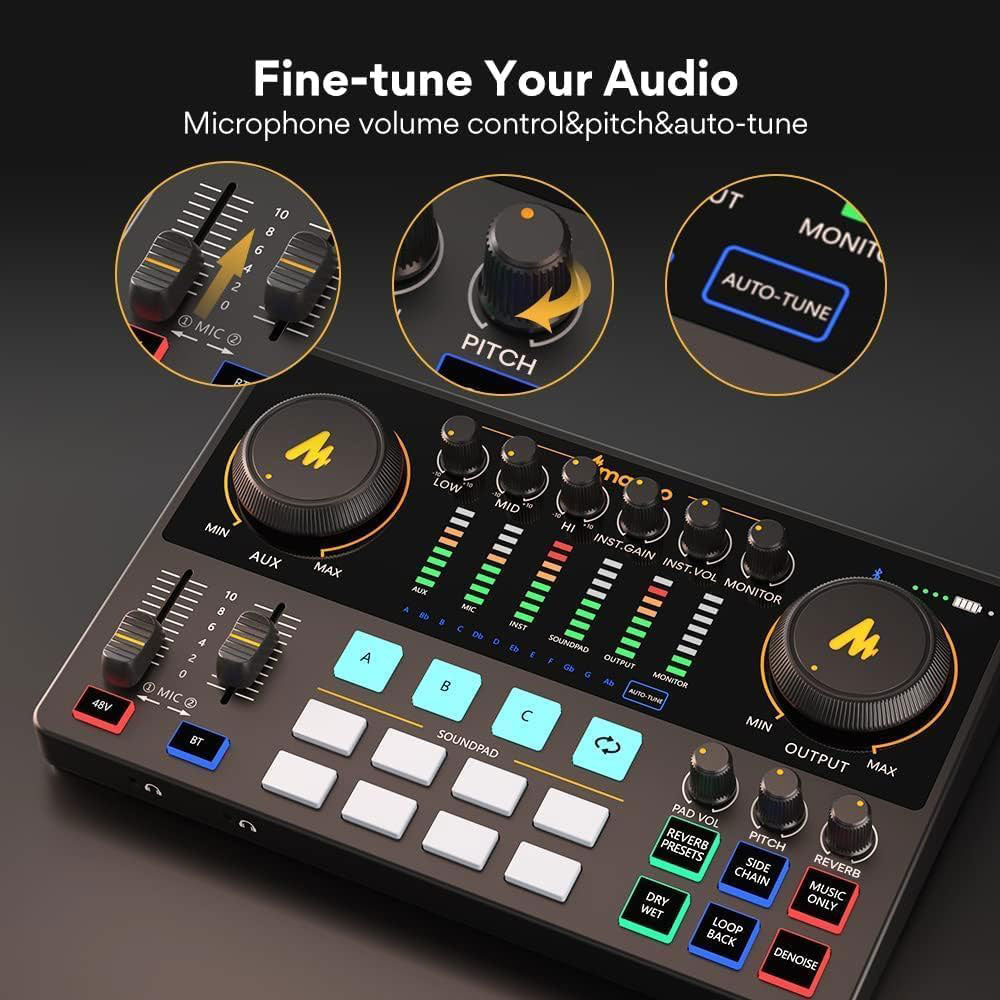 Maono MAONOCASTER AME2 Audio Interface & Podcast Console 