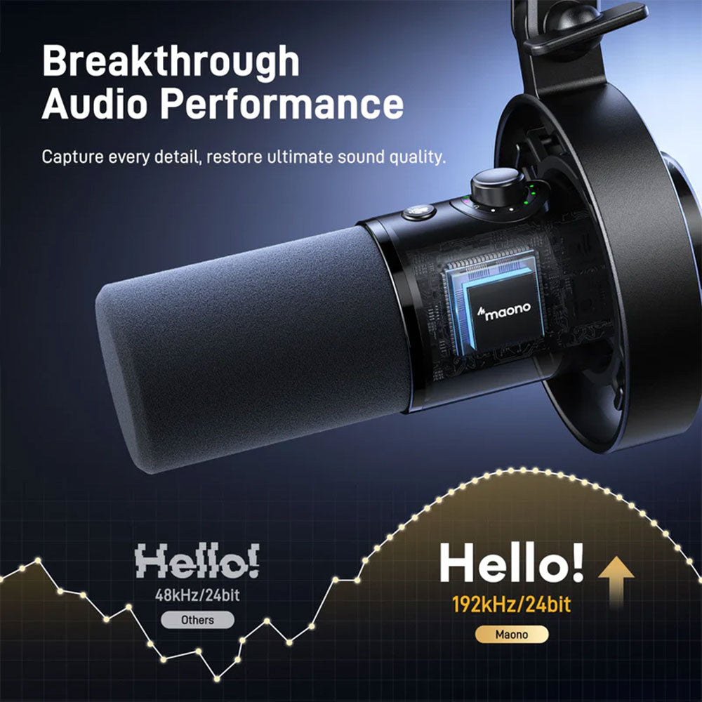 Maono PD300X Dynamic Wired Microphone - Black