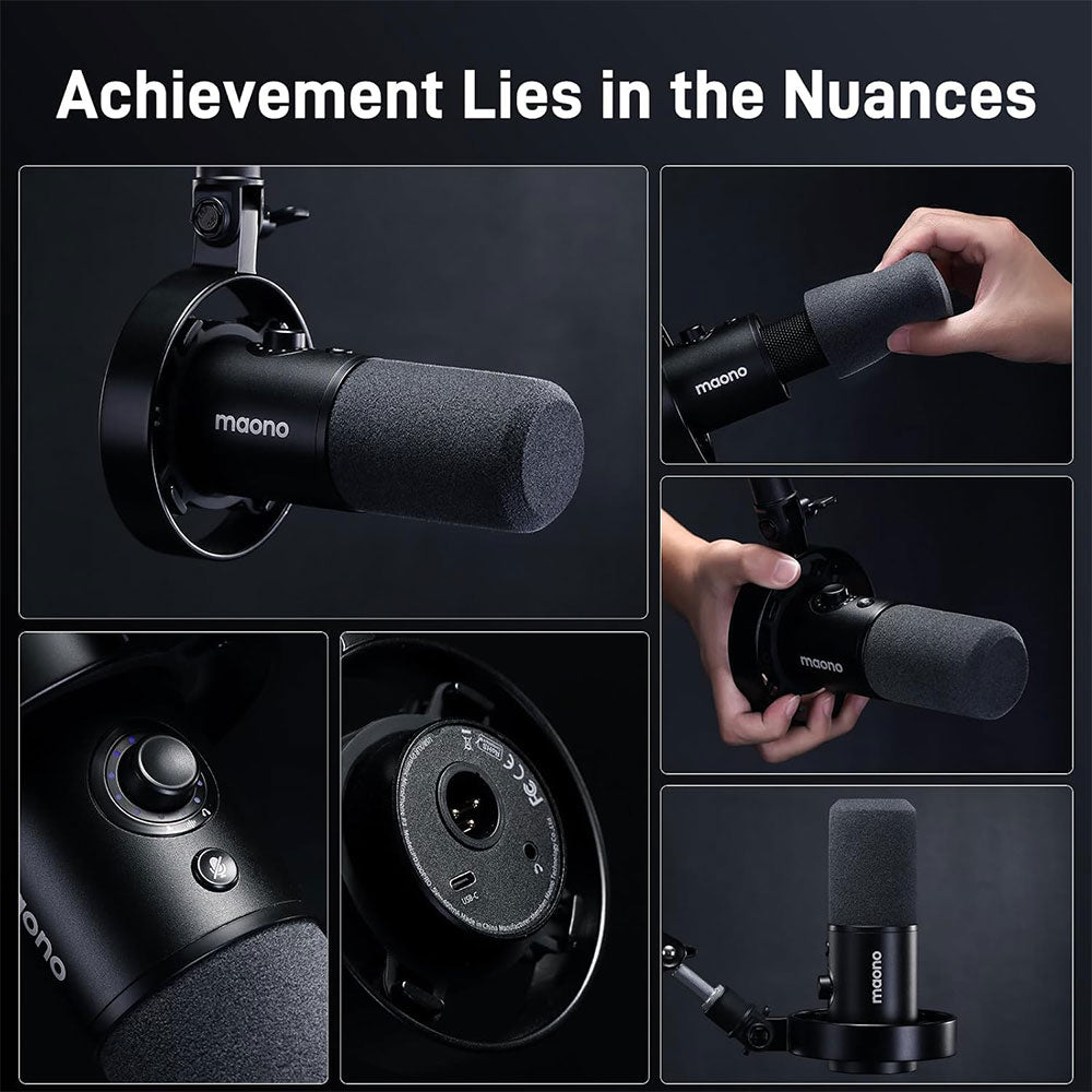 Maono PD300X Dynamic Wired Microphone - Black