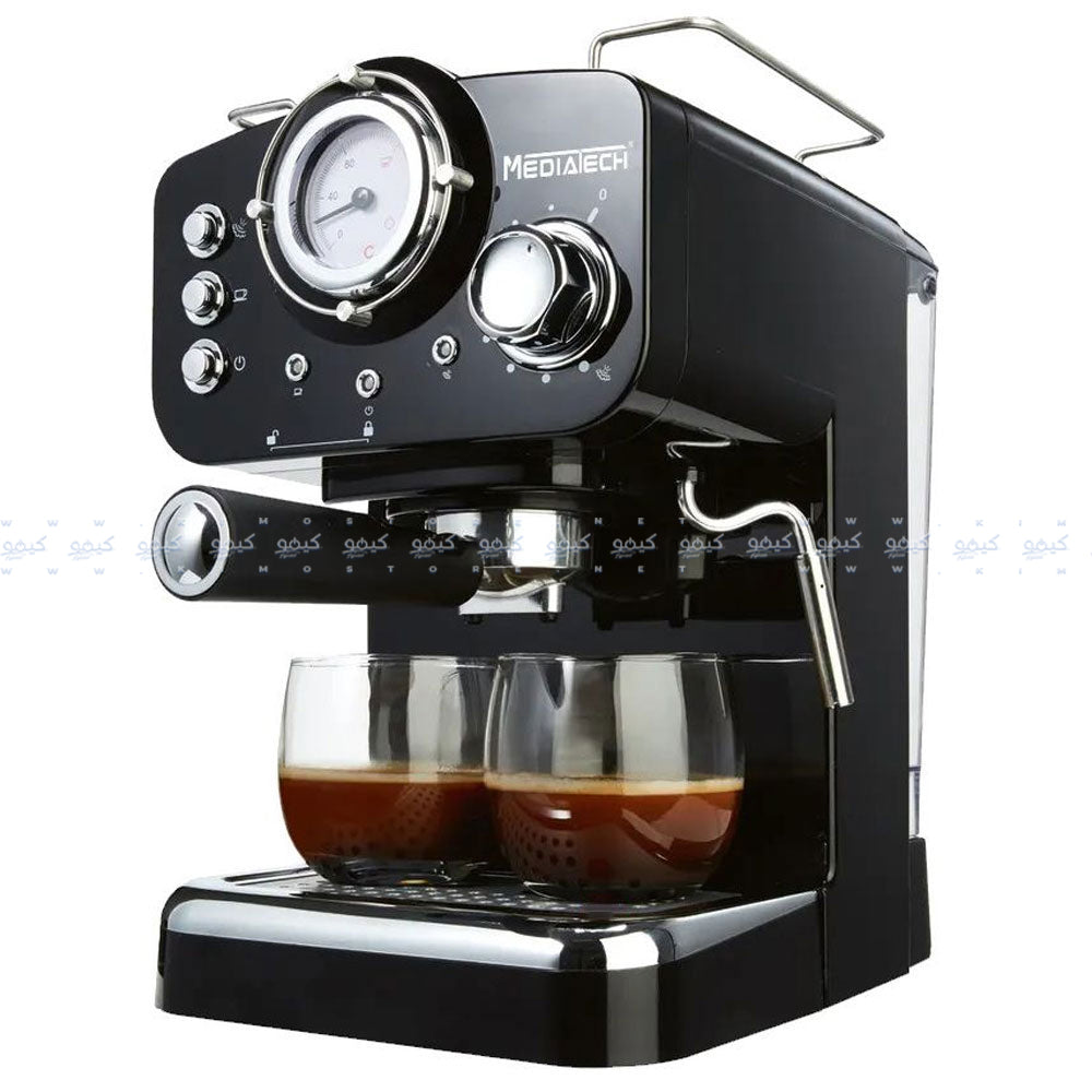 ماكينة قهوة إسبريسو ميدياتك 1100 وات MT-CM301 - اسود