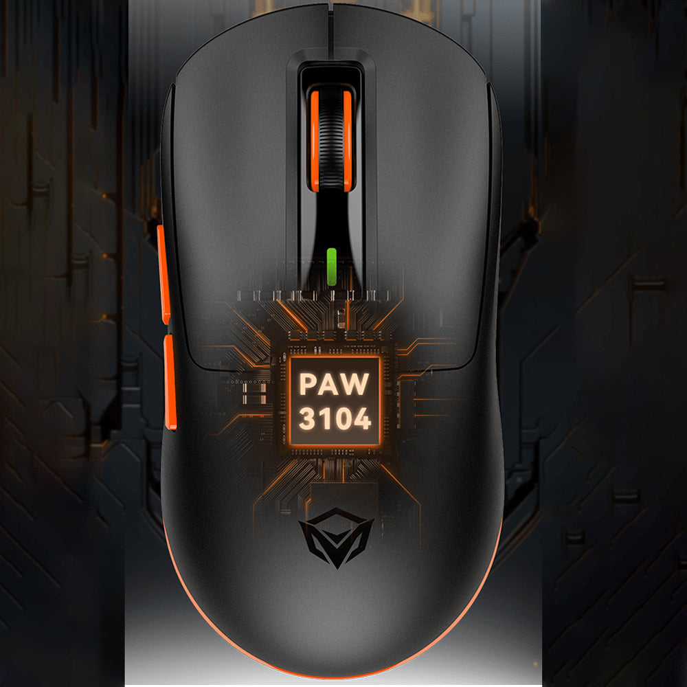 ماوس ميشن لاسلكي و سلكي بلوتوث قابل للشحن ثلاثي الوضع RGB جيمنج 8000 نقطة فى البوصة Air GW24 - أسود 