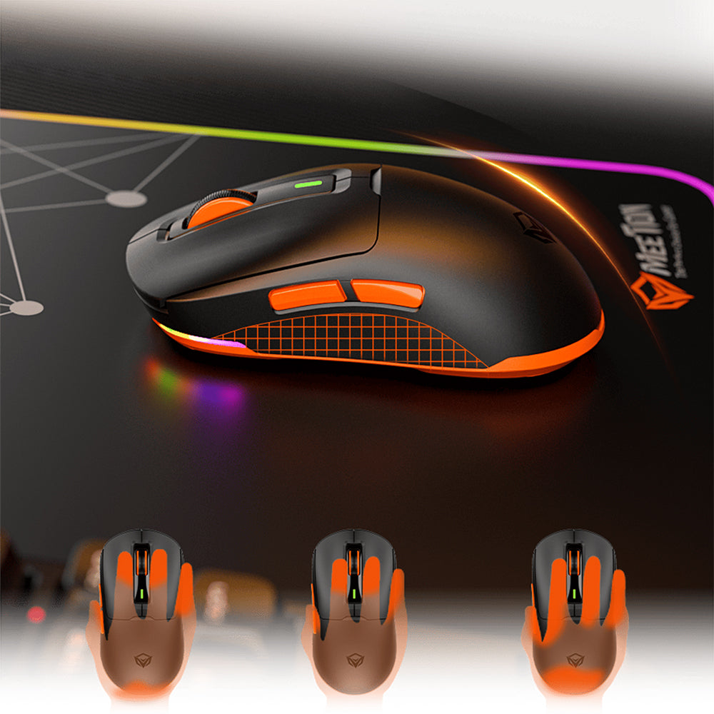 ماوس ميشن لاسلكي و سلكي بلوتوث قابل للشحن ثلاثي الوضع RGB جيمنج 8000 نقطة فى البوصة Air GW24 - أسود 