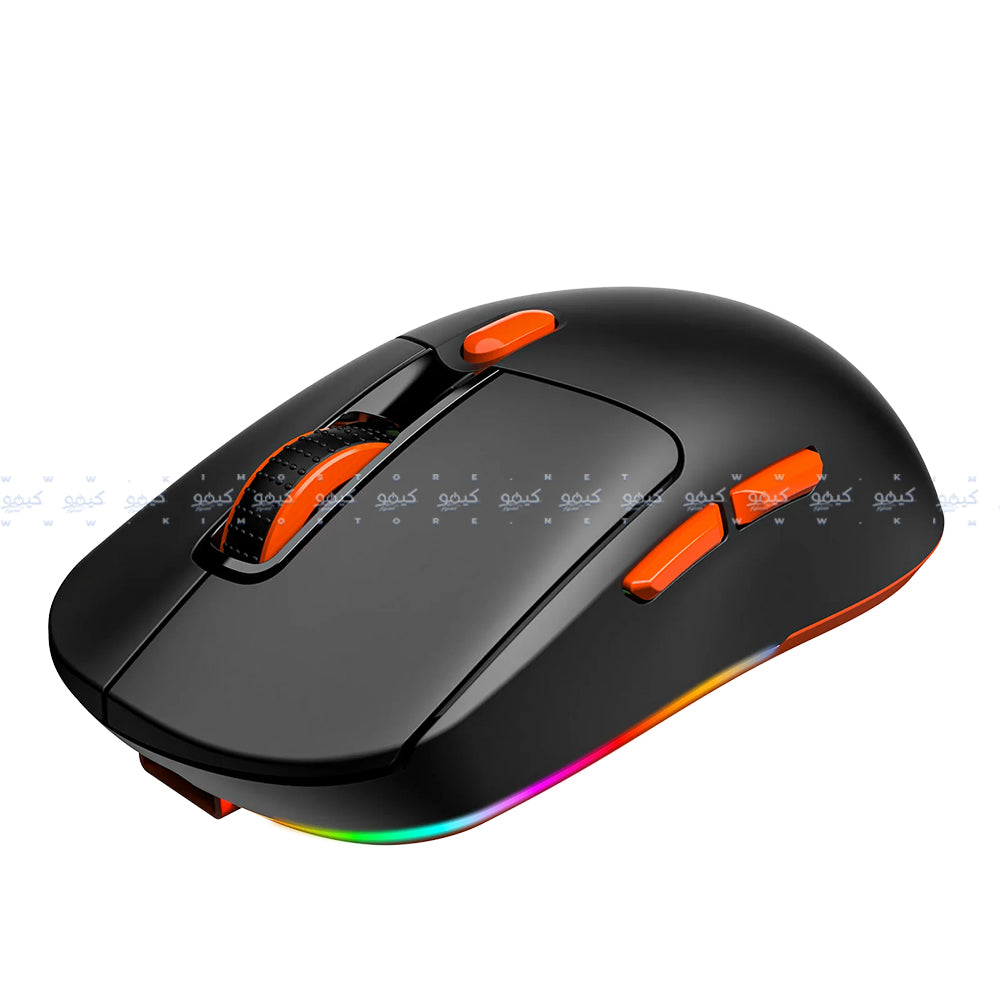 Meetion  Rechargeable Bluetooth Wireless & Wired RGB Gaming Mouse 8000Dpi with Magnetic Charging Dock - Black
