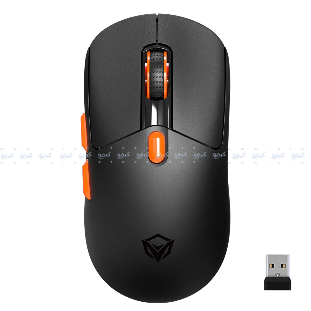 Meetion Air GW38 Rechargeable Bluetooth Wireless & Wired RGB Gaming Mouse 8000Dpi with Magnetic Charging Dock - Black