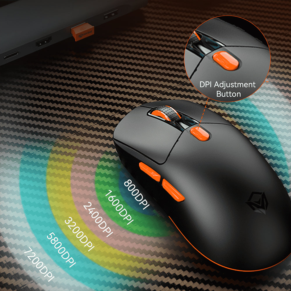 ماوس ميشن لاسلكي و سلكي بلوتوث قابل للشحن ثلاثي الوضع RGB 8000 نقطة 