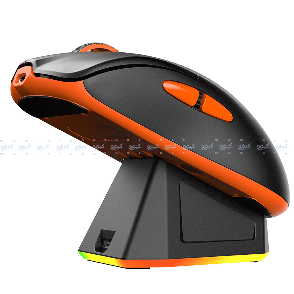 Meetion Air GW39 Bluetooth Wireless & Wired Mouse 2600DPI With RGB Magnetic Charging Dock - White