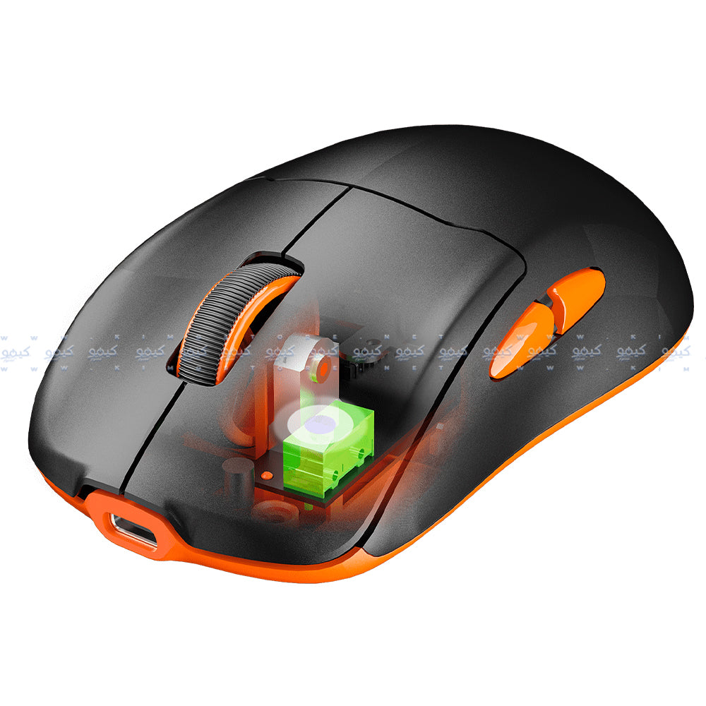 Meetion Air GW39 Bluetooth Wireless & Wired Mouse 2600DPI With RGB Magnetic Charging Dock - White