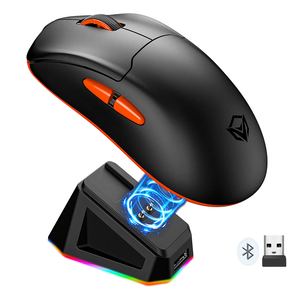 Meetion Air GW39 Triple-Mode Rechargeable Bluetooth Wireless & Wired Mouse 2600DPI With RGB Magnetic Charging Dock