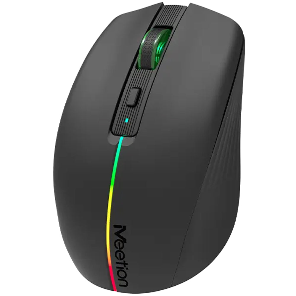 ماوس ميشن لاسلكي بلوتوث ثنائي الوضع قابل للشحن RGB جيمنج 1600 نقطة فى البوصة BTM002 - أسود