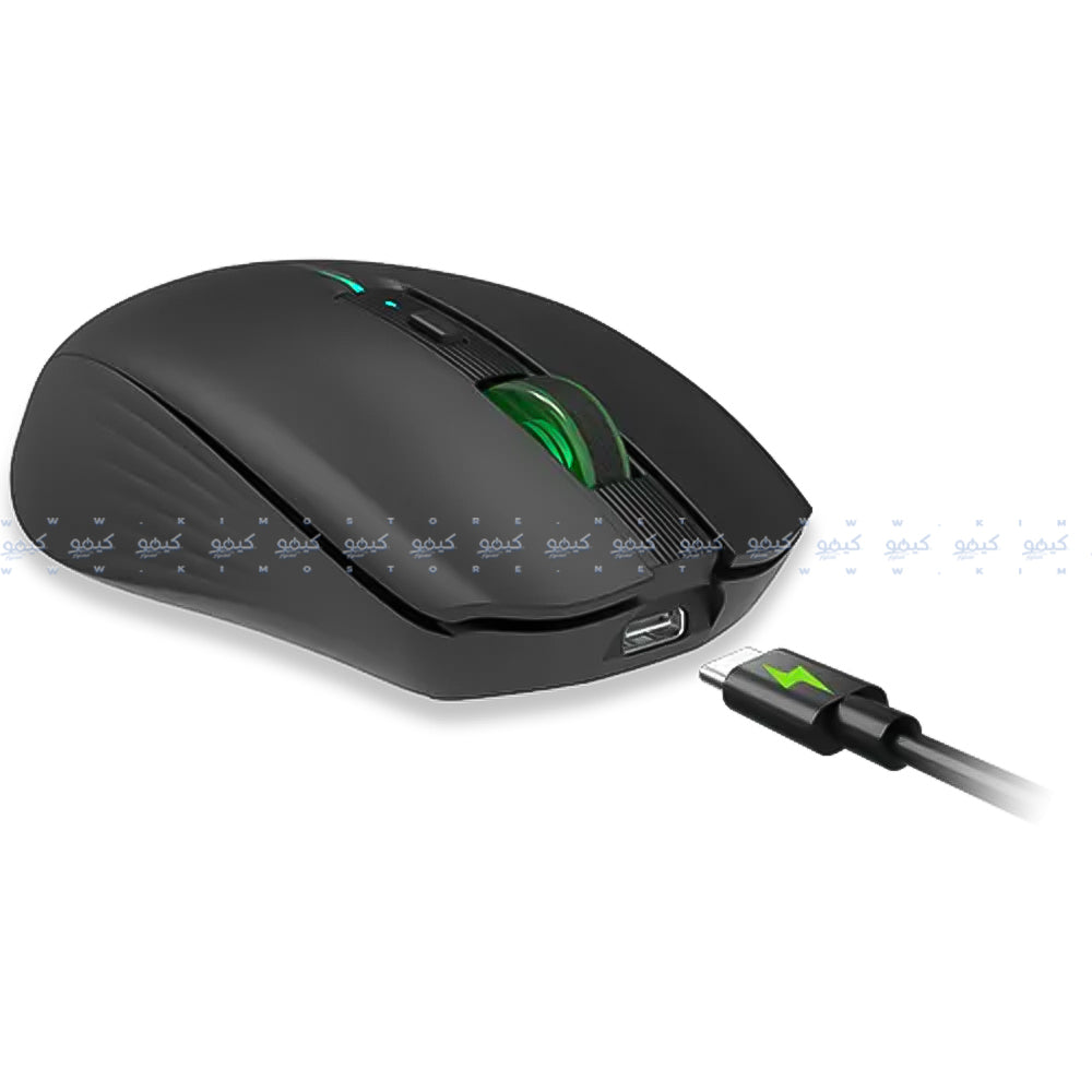 ماوس ميشن لاسلكي بلوتوث RGB قابل للشحن ثنائي الوضع جيمنج 1600 نقطة فى البوصة BTM002 - أسود