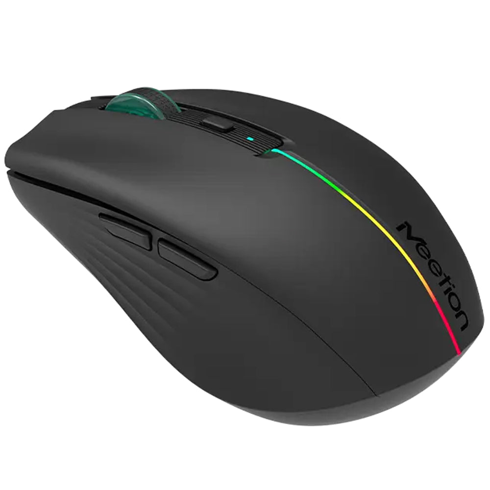 ماوس ميشن لاسلكي بلوتوث ثنائي الوضع قابل للشحن RGB جيمنج 1600 نقطة فى البوصة BTM002 - أسود