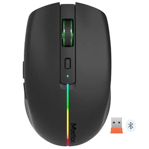 ماوس ميشن لاسلكي بلوتوث ثنائي الوضع قابل للشحن RGB جيمنج 1600 نقطة فى البوصة BTM002 - أسود