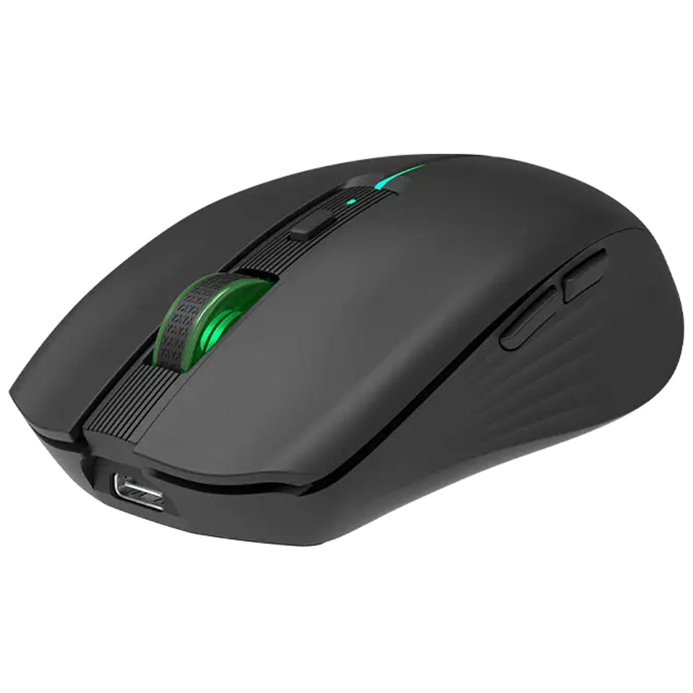 ماوس ميشن لاسلكي بلوتوث ثنائي الوضع قابل للشحن RGB جيمنج 1600 نقطة فى البوصة BTM002 - أسود