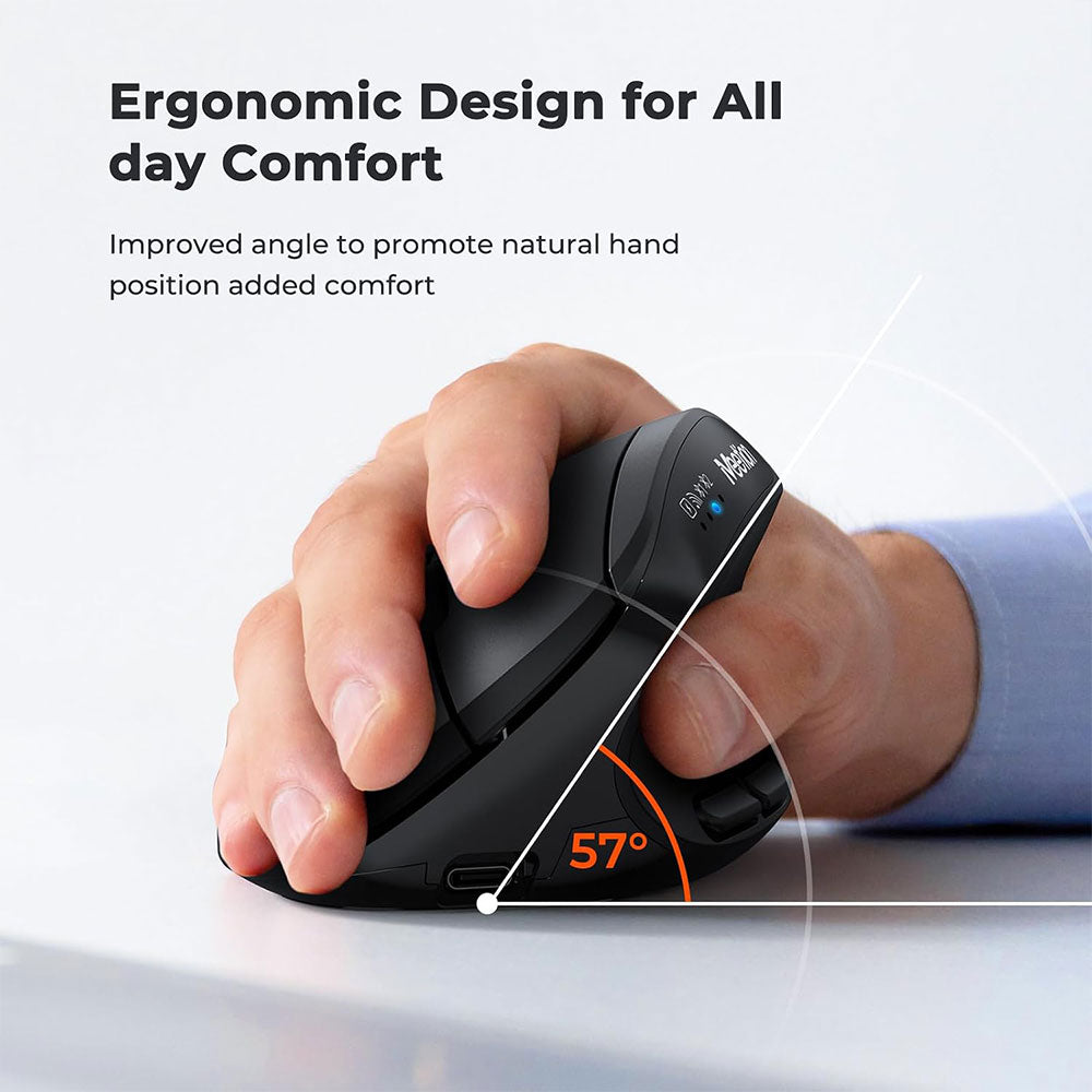 Meetion BTM008 Dual Mode Rechargeable Bluetooth Wireless Mouse 2400DPI - Black