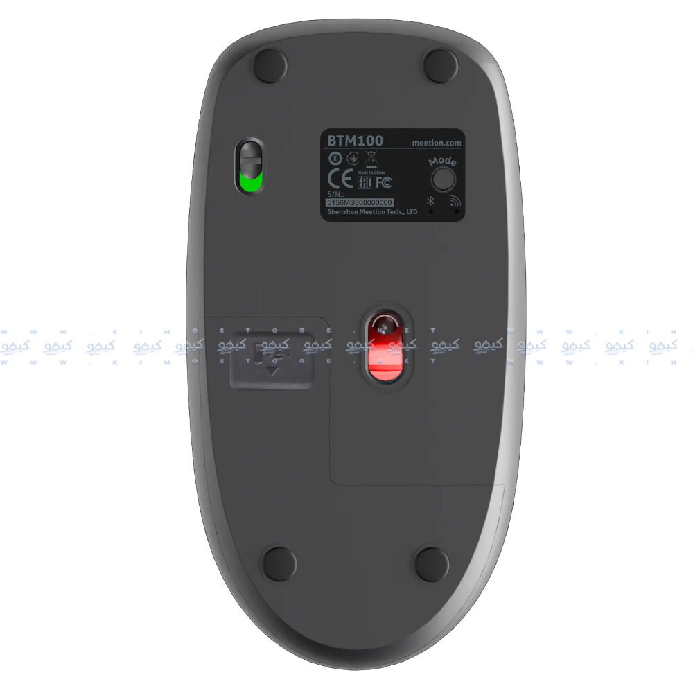 Meetion BTM100 Dual Mode Bluetooth Wireless Mouse 3800Dpi - Steel Gray