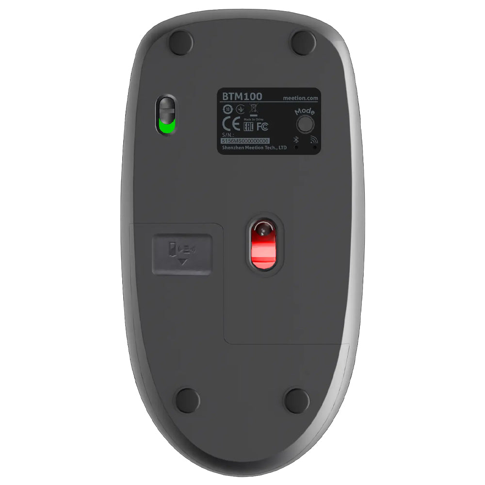 Meetion BTM100 Dual Mode Bluetooth Wireless Mouse 3800Dpi - Steel Gray