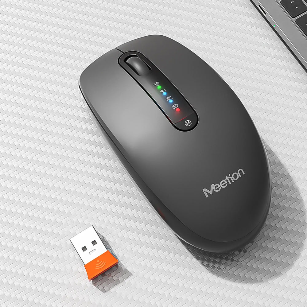 ماوس ميشن لاسلكي بلوتوث ثنائي الوضع قابل للشحن 3200 نقطة في البوصة BTM100R Silent - رمادي 