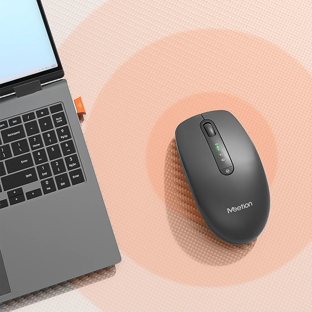 ماوس ميشن لاسلكي بلوتوث ثنائي الوضع قابل للشحن 3200 نقطة في البوصة BTM100R Silent - رمادي 