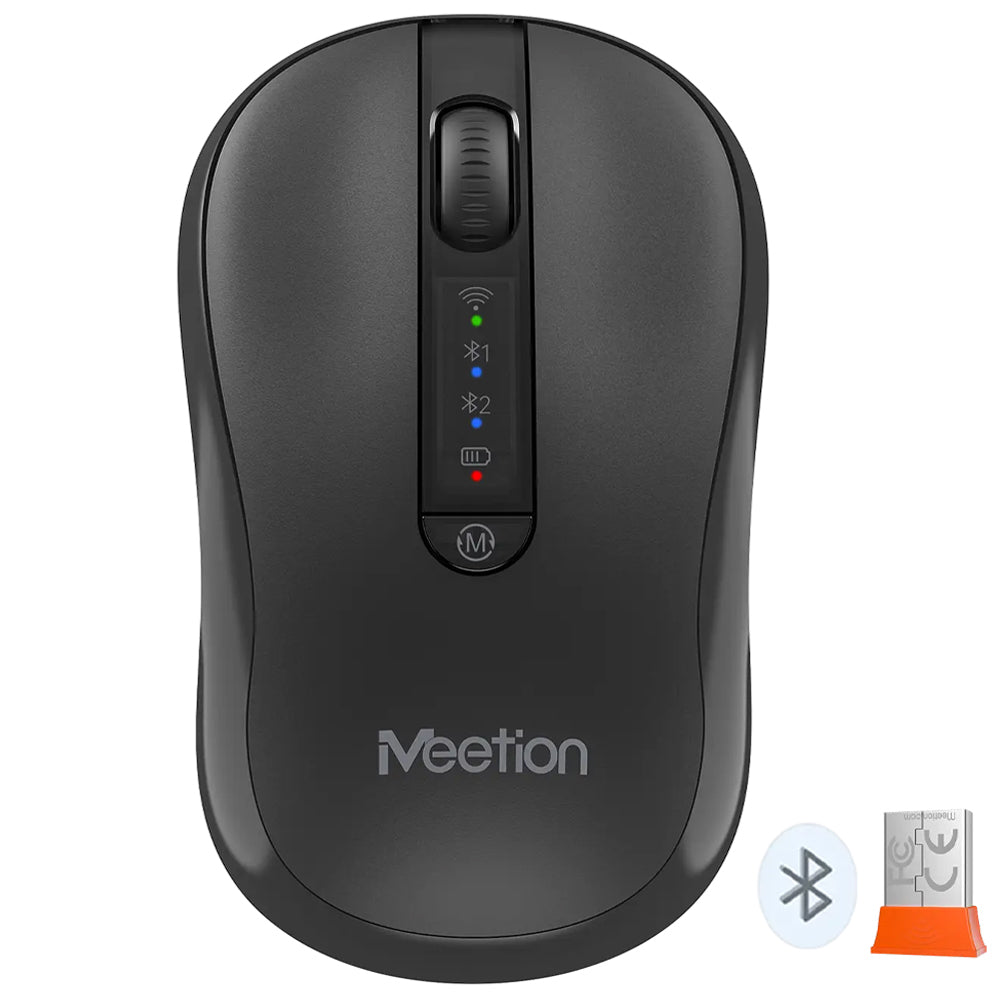 Meetion BTM185 Dual Mode Bluetooth Wireless Mouse 3800Dpi - Black