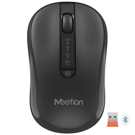 Meetion BTM185R Dual Mode Rechargeable Bluetooth Wireless Mouse 3800Dpi - Black