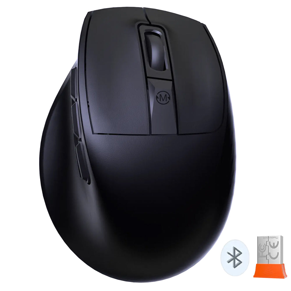 Meetion BTM660 Triple Mode Rechargeable Bluetooth Wireless & Wired Mouse 2400Dpi - Black