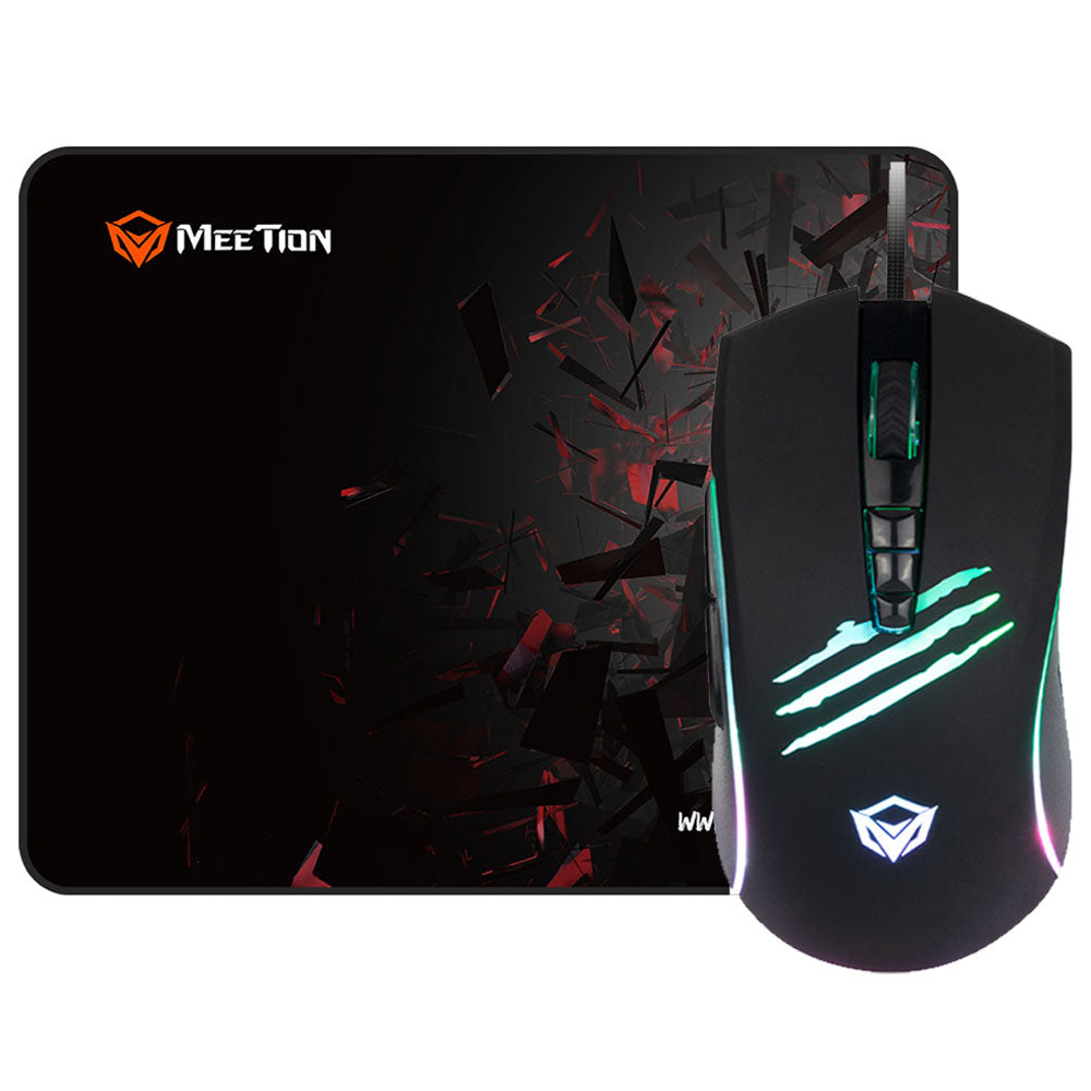 Meetion C011 Wired RGB Gaming Mouse 6400Dpi + Mouse Pad Combo