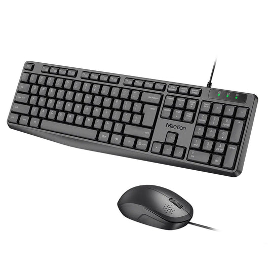 كيبورد + ماوس ميشن سلكي كومبو إنجليزي وعربي C235 Silent - اسود