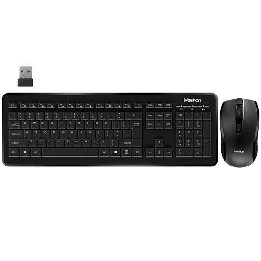 Meetion C4120 Little Wireless Keyboard + Mouse Combo English & Arabic - Black